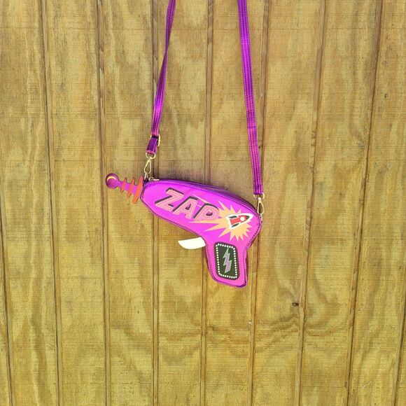 Faux Leather Lazer Zap Gun Crossbody Purse - Picture 1 of 9